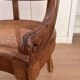 Fauteuil de bureau en bois canné 19e s