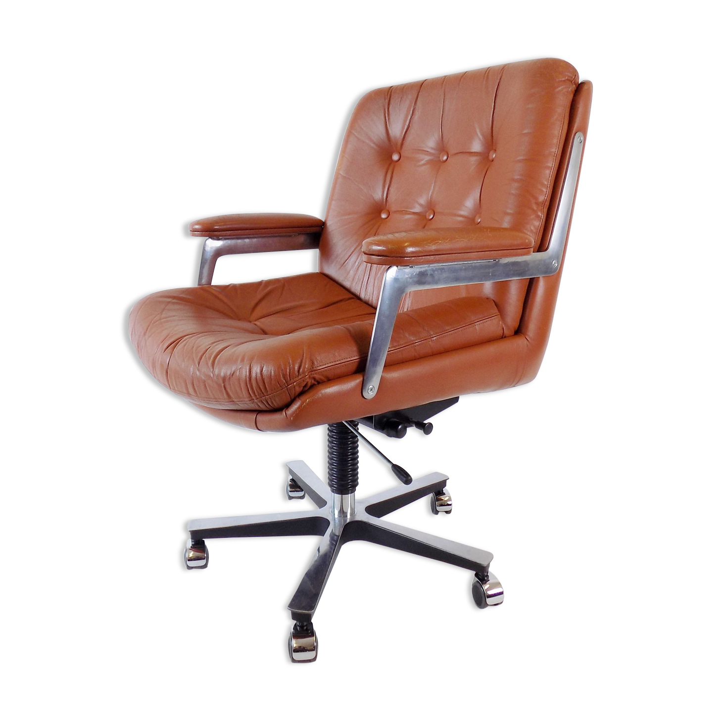 Ring Mekanikk leather office armchair 60's