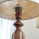 Pair of wood lamps and braiding