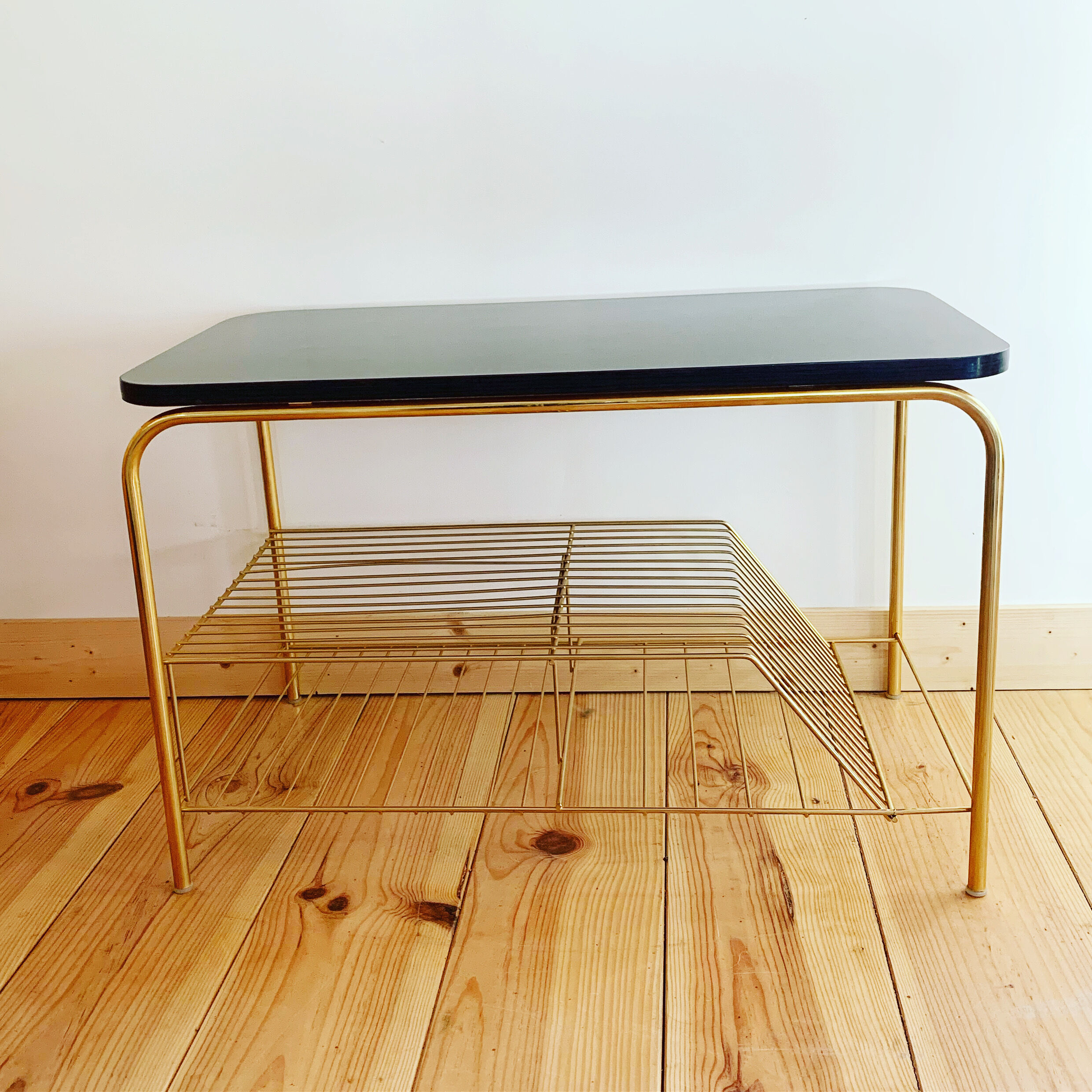 Meuble platine vintage et porte vinyles