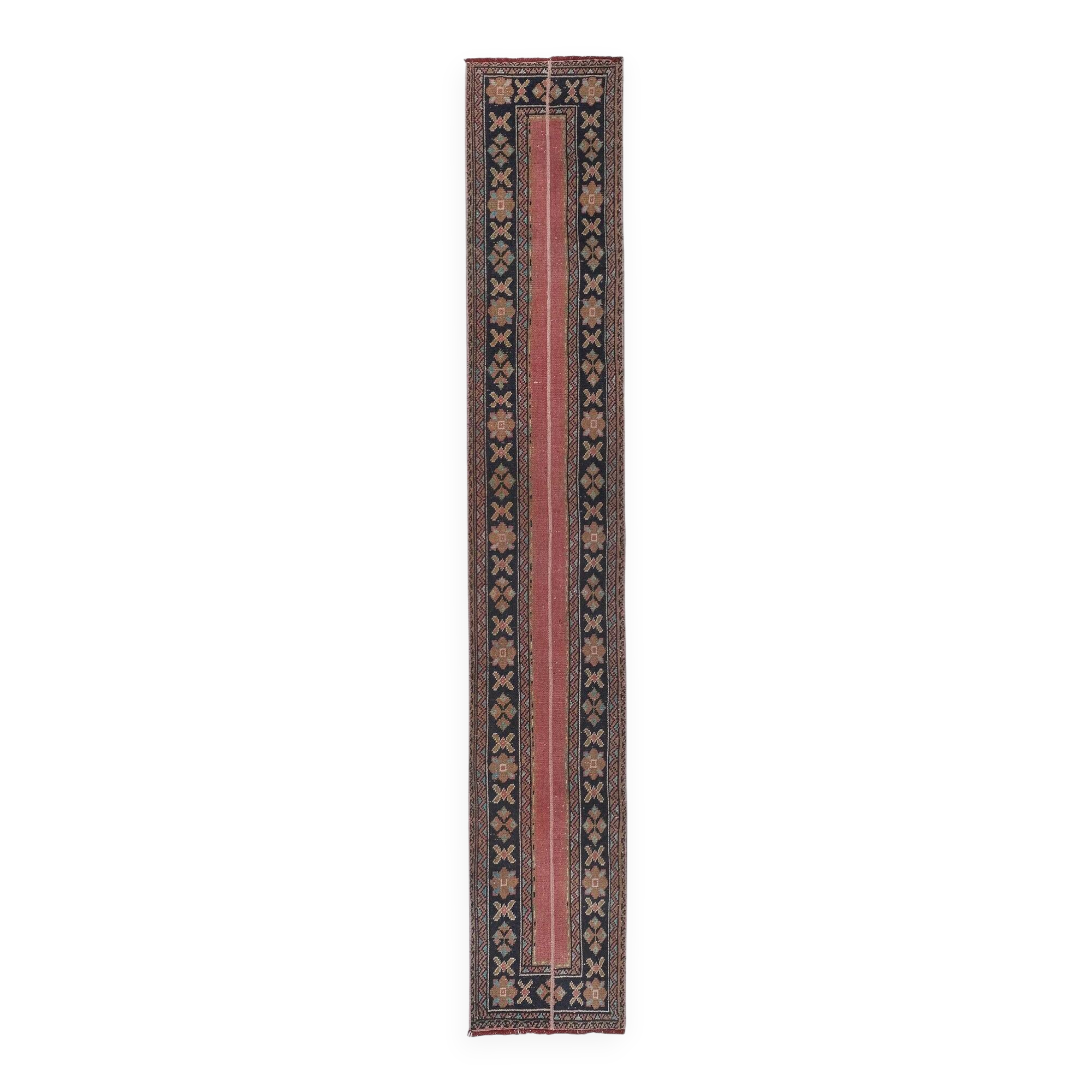 Vintage Turkish hallway rug 61x376 cm