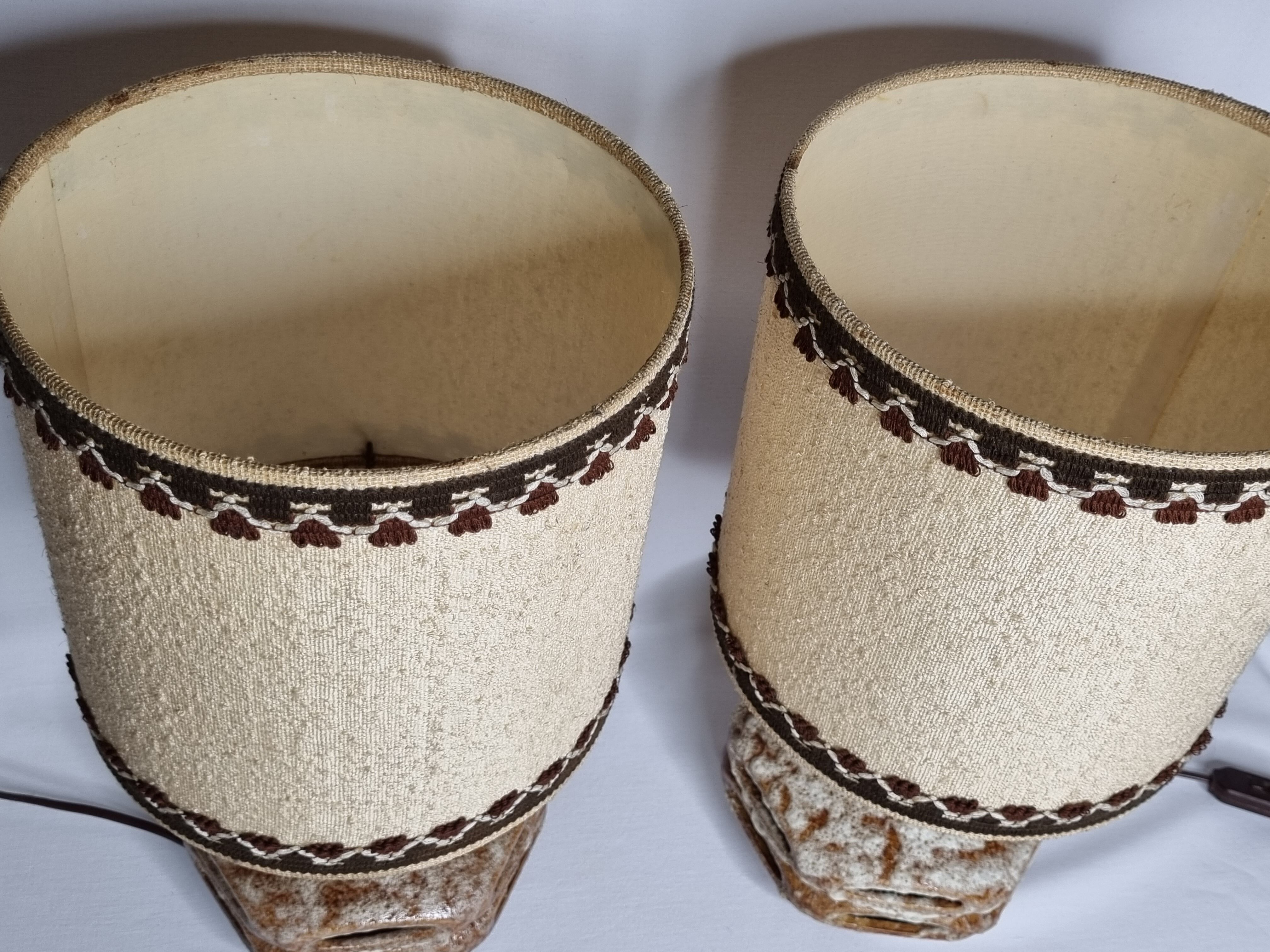 Paire de lampes vintage, fat lava, Stein Keramik, West Germany, 44 cm
