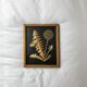 Wooden frame - gold vegetable decoration - golden dandelions