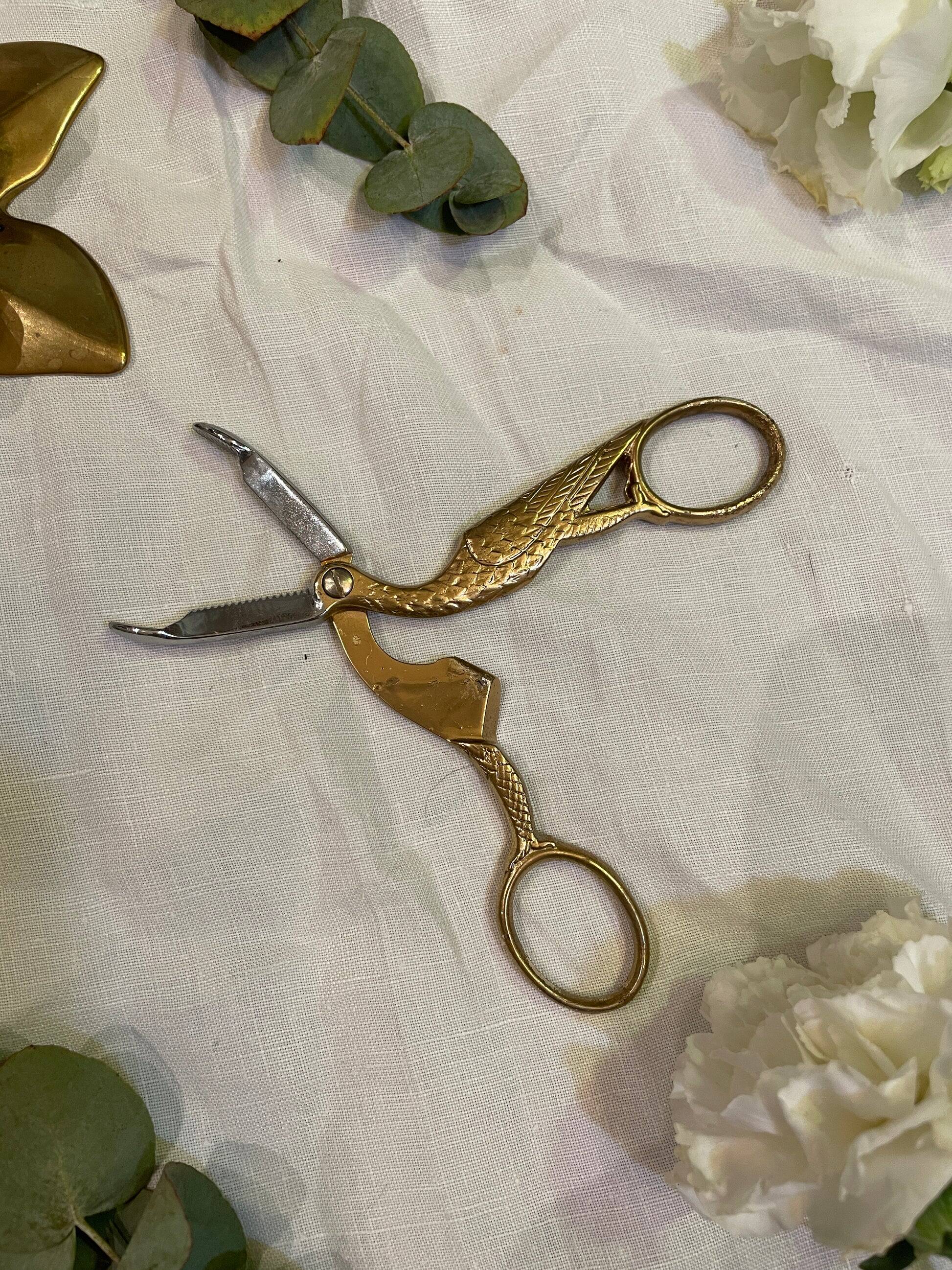 Vintage stork sugar tongs