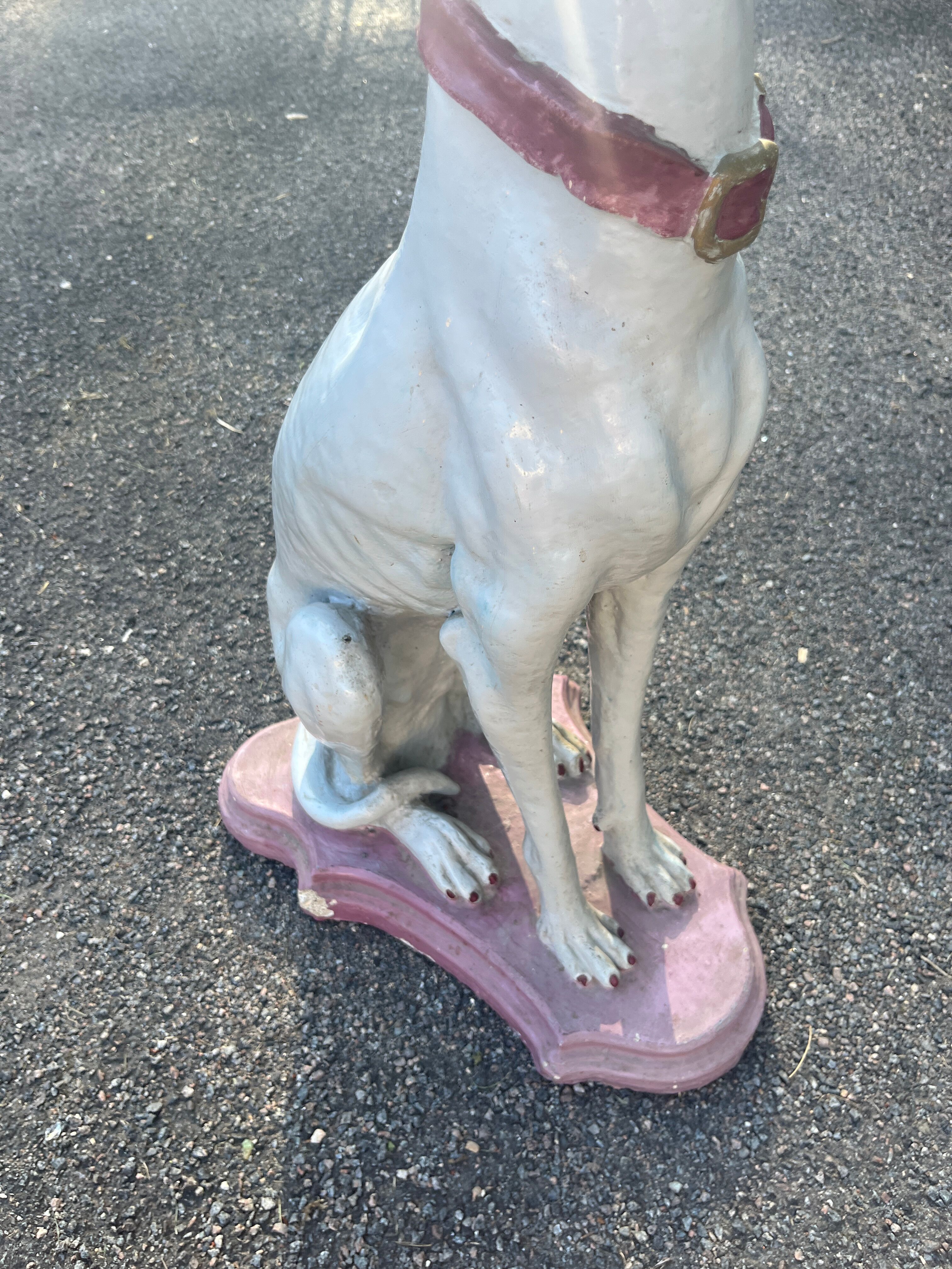 Large Sitting Greyhound Statue in Concrete / Cement - Garden Decoration or