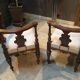 Paire de fauteuils de coin de style Louis XVI début 20ème