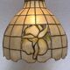 Suspension en feuille nacre et laiton vintage 1970's