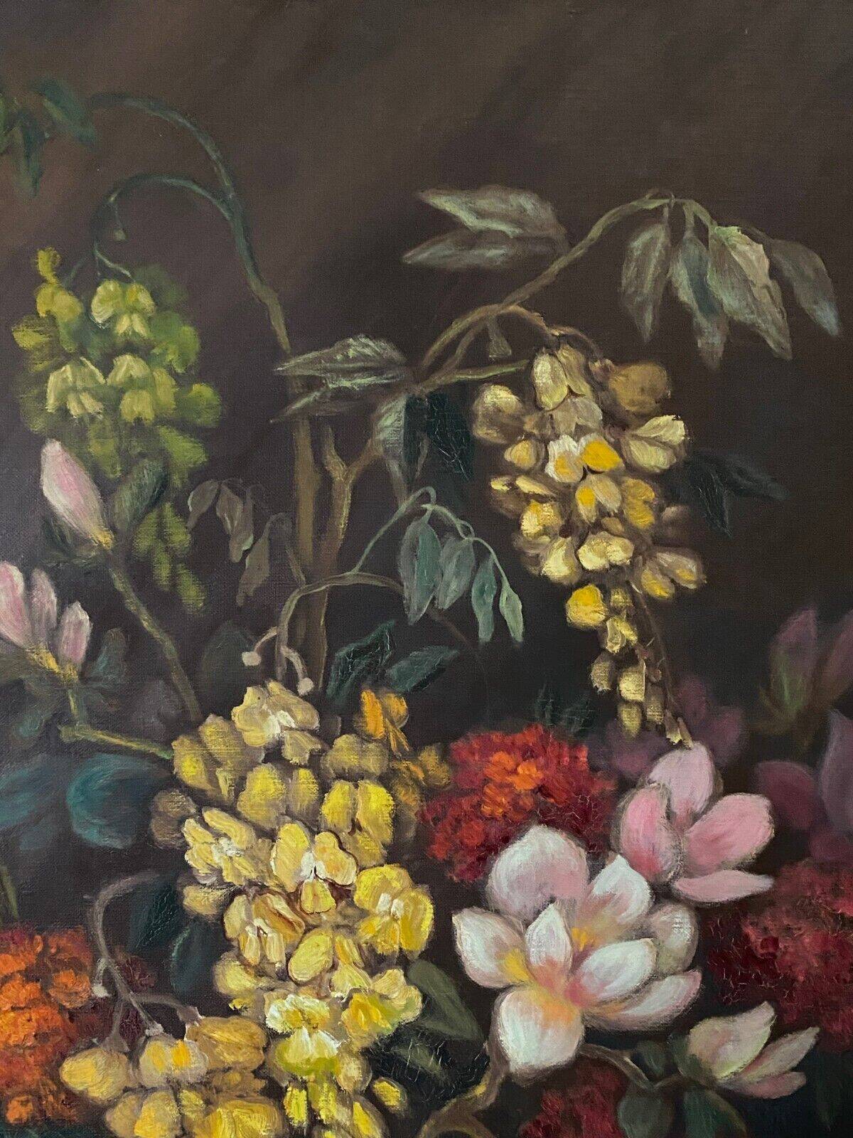 Oil on canvas by Picquet still life bouquet of flowers 1930