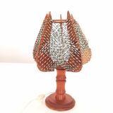 Vintage wooden bedside table lamp 1960