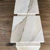 Coffee table in carrara marble with 3 modular elements, italian design ca 1970