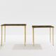 Bronze-gilded foliage side tables, Chinese lacquer, Maison Baguès, 1950.