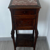 Nightstand / occasional table, late 19th century, wood and marble.