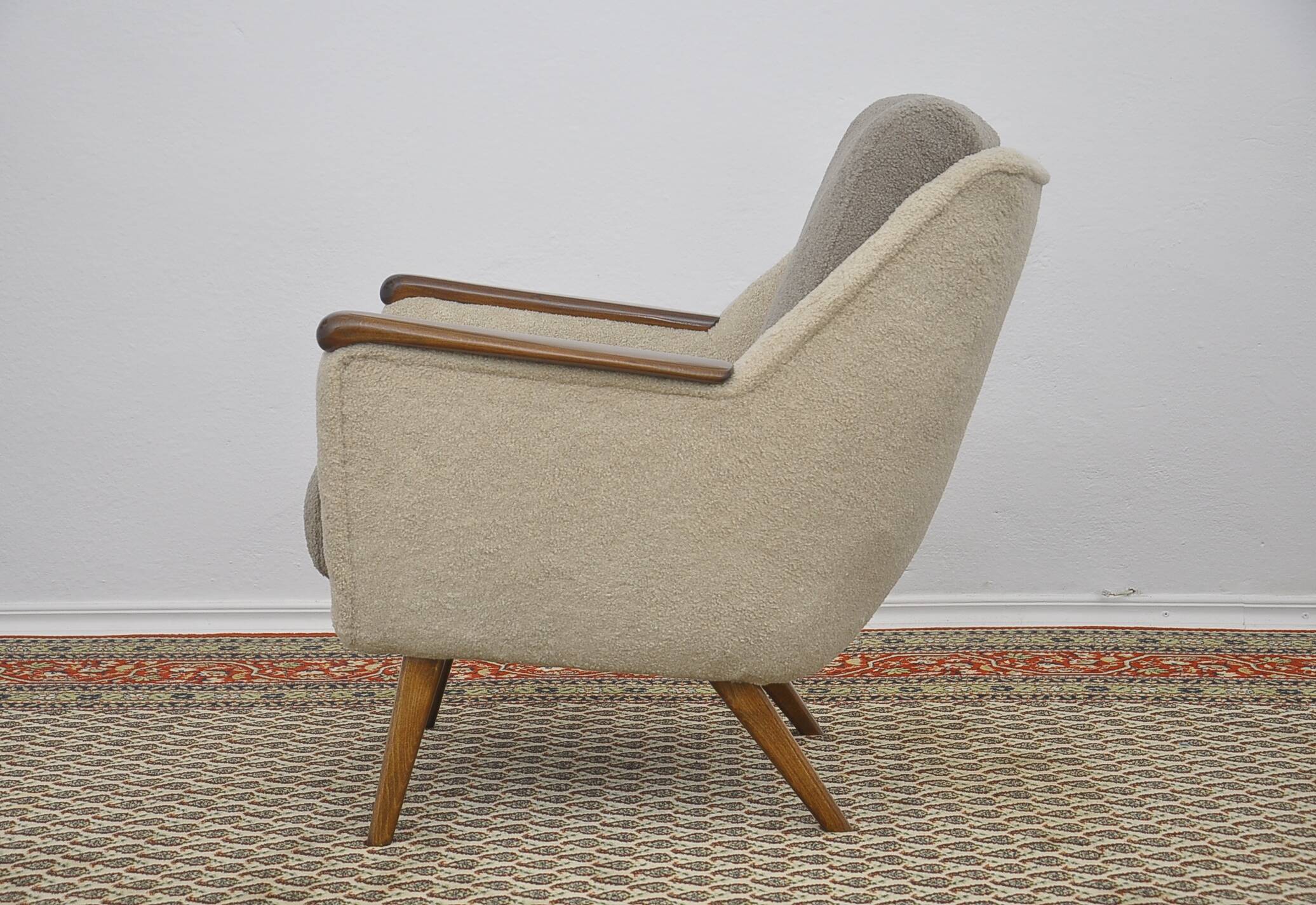 Mid-century boucle Cocktail Armchair, 1960s
