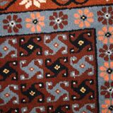 Tapis vintage fait main Berbère en laine bordeaux et blanc (81cm x 170cm)