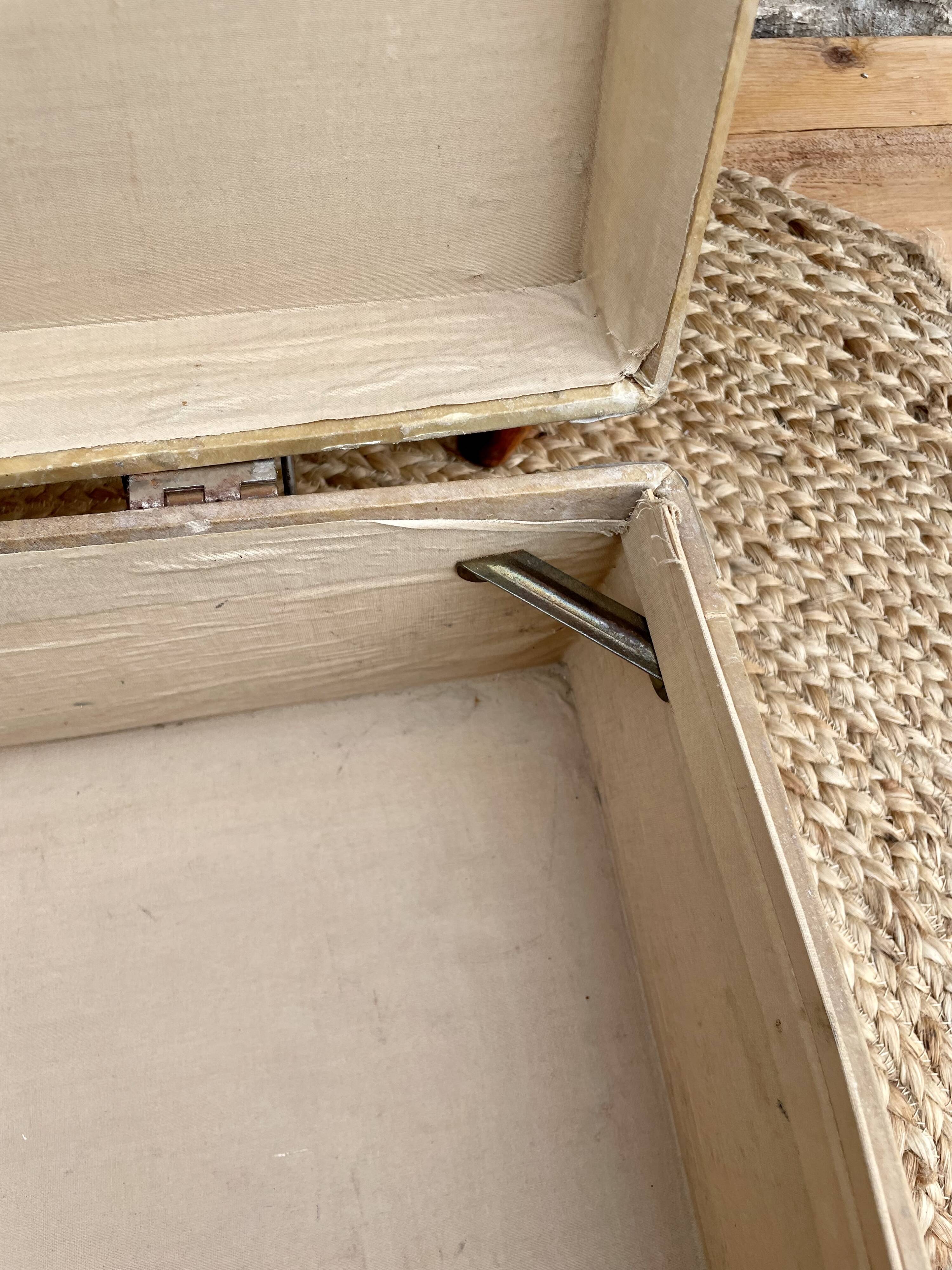 Old wood and leather suitcase