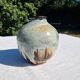 Glazed stoneware ball vase
