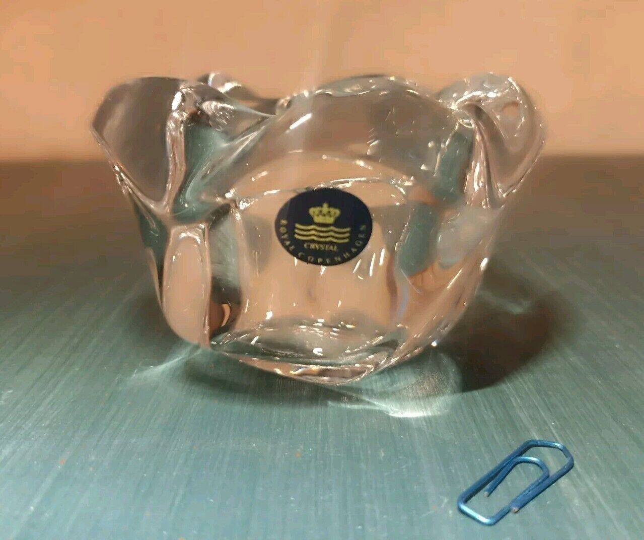 Tealight holder, vintage crystal pocket, Royal Copenhagen, Denmark 1980