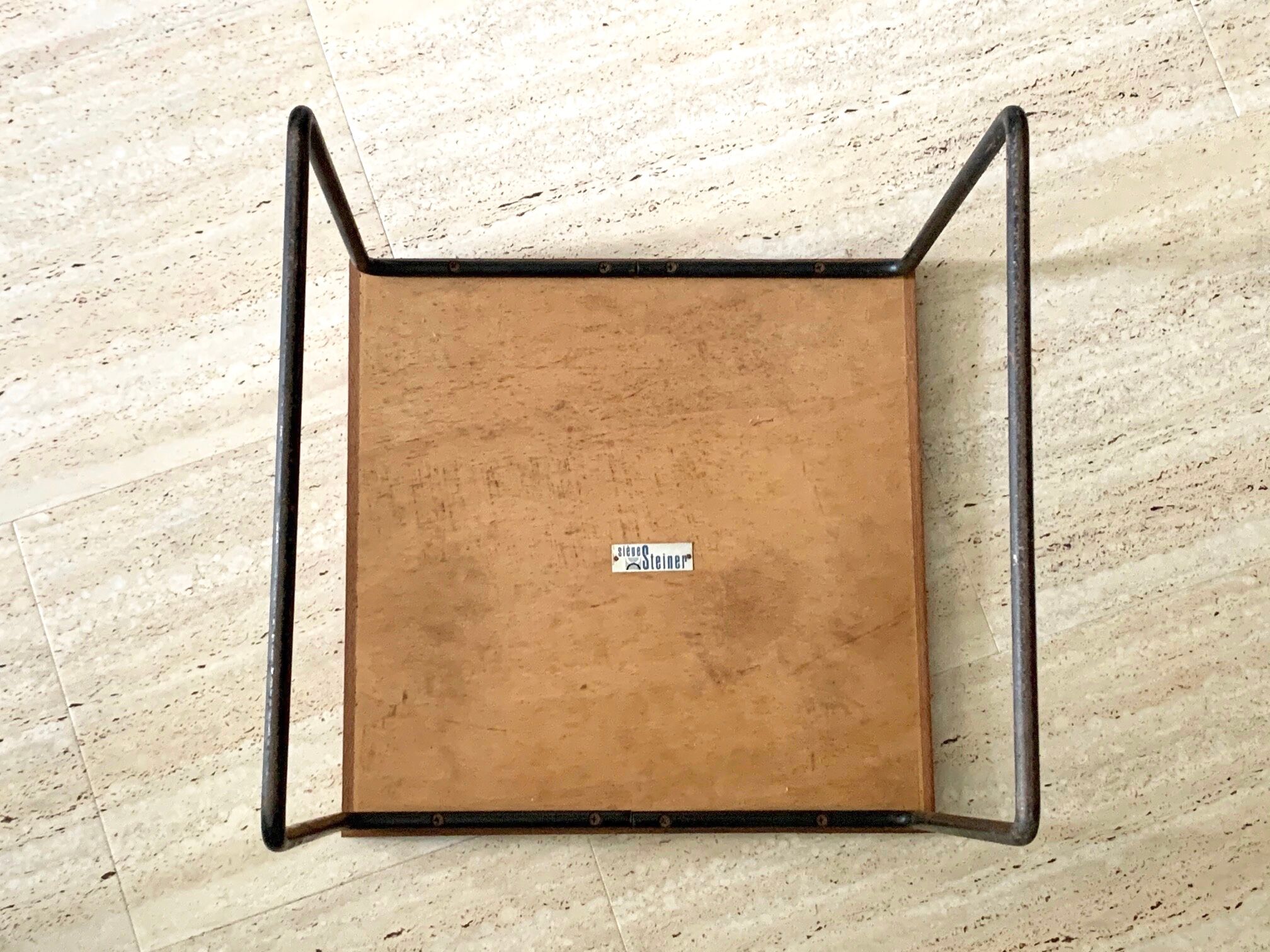 Black "flying" coffee table by Pierre Guariche for Steiner