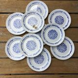 10 dessert plates blue flowers