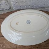 Old oval ironstone serving dish from Debray, Guadeloupe service