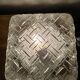 Vintage square ceiling light in woven moulded glass