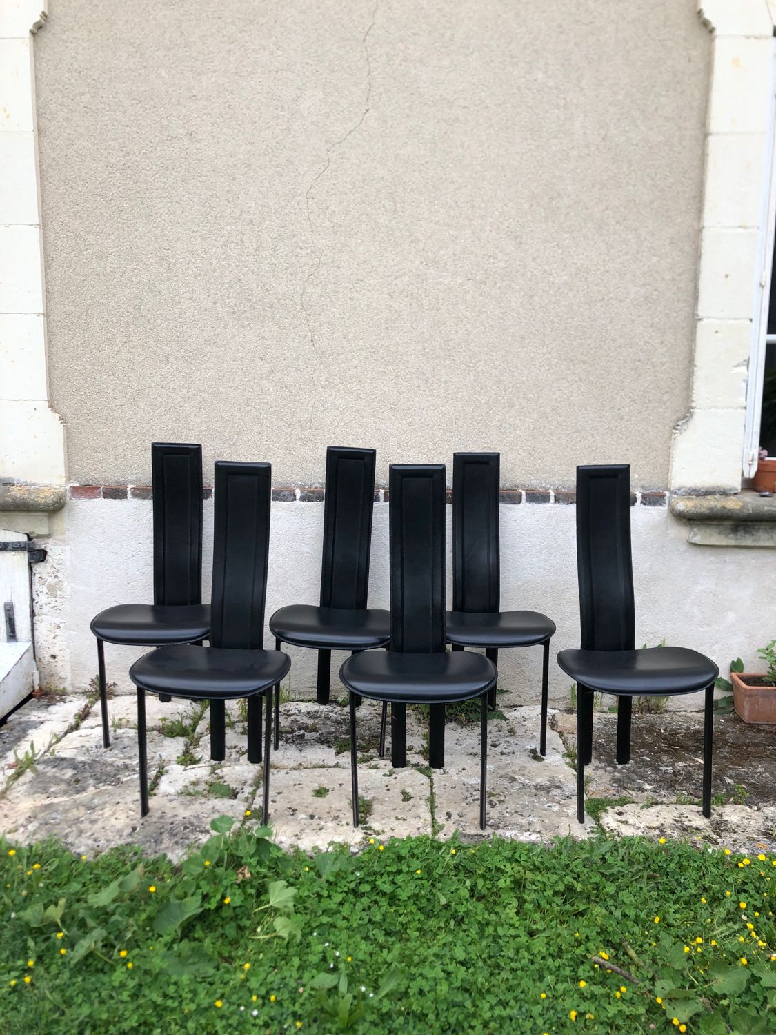 Set of 6 chairs Roche Bobois Cattelan Italia 80s