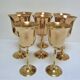 Set of eight vintage solid brass walking glasses