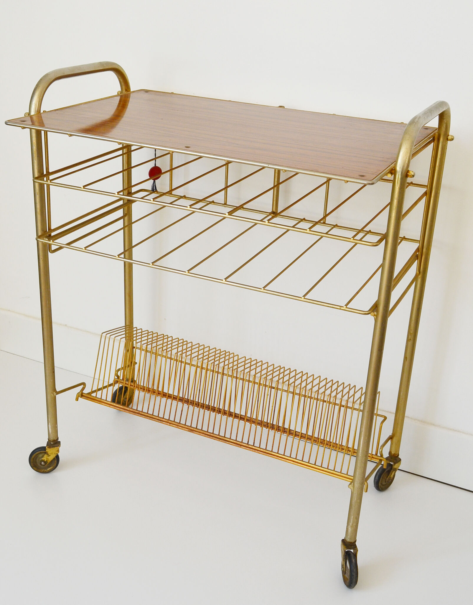 Table à roulettes porte vinyles des années 60