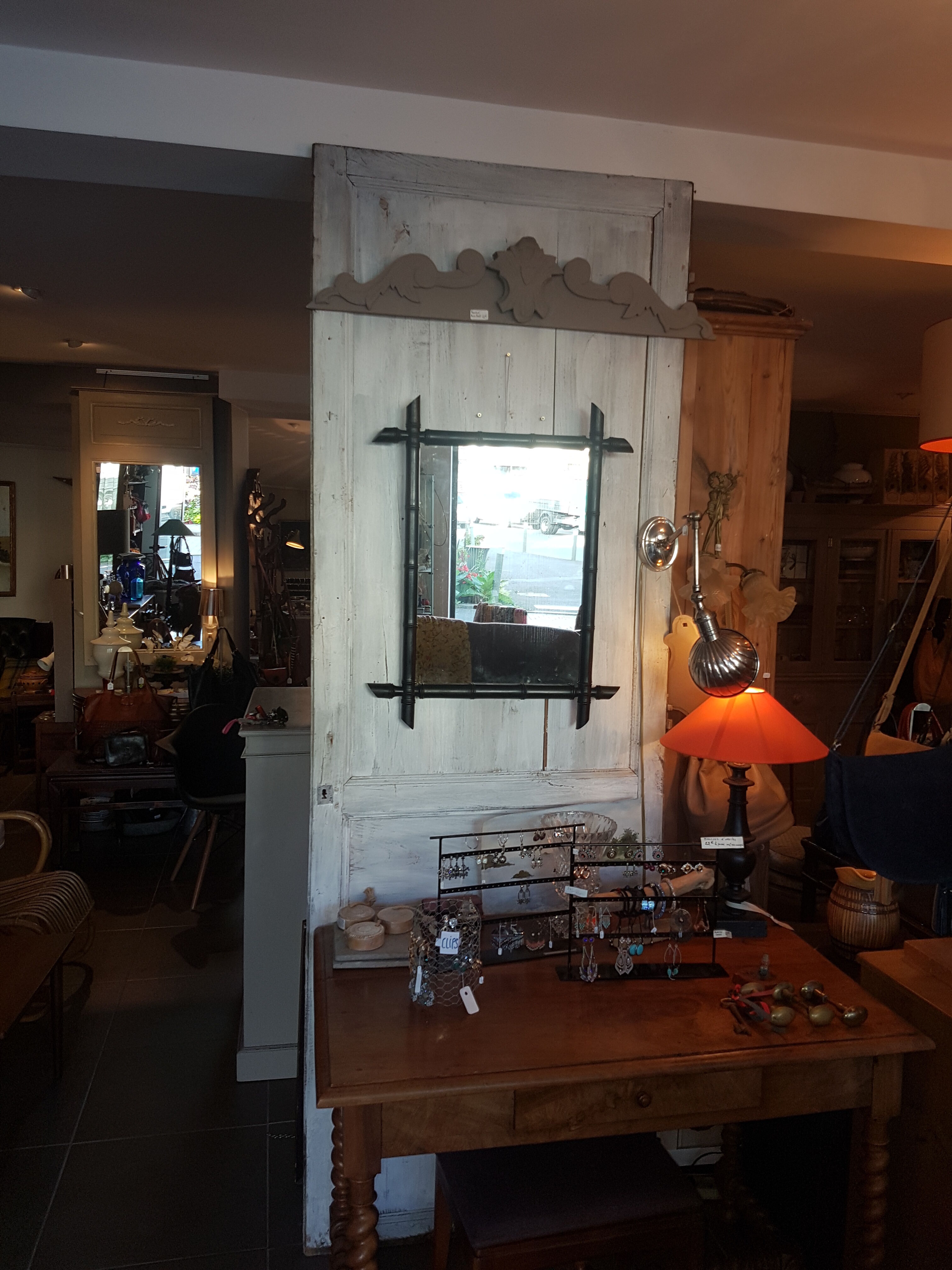 Black bamboo mirror 57x72cm