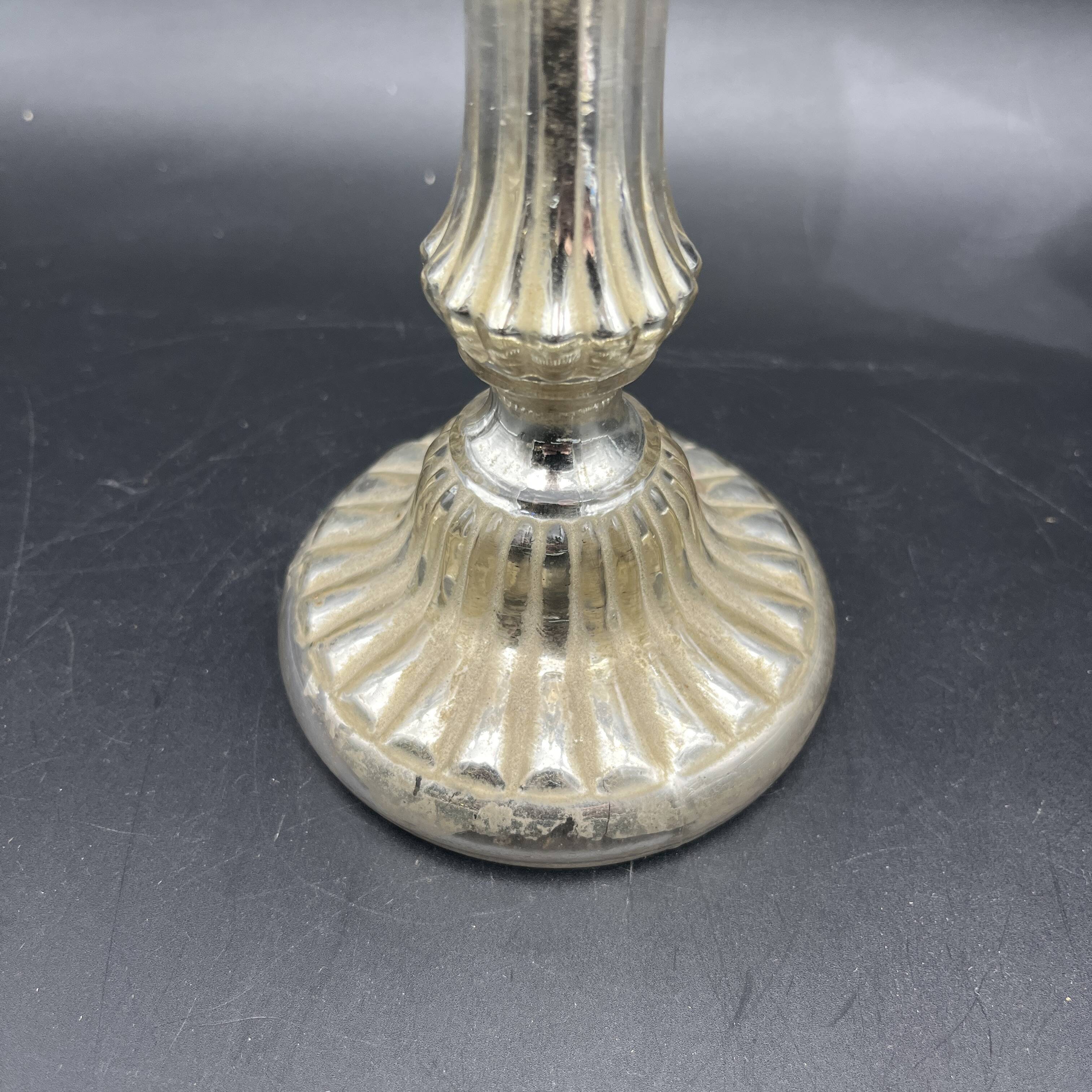 Bougeoir en verre eglomisé XIXe 19e