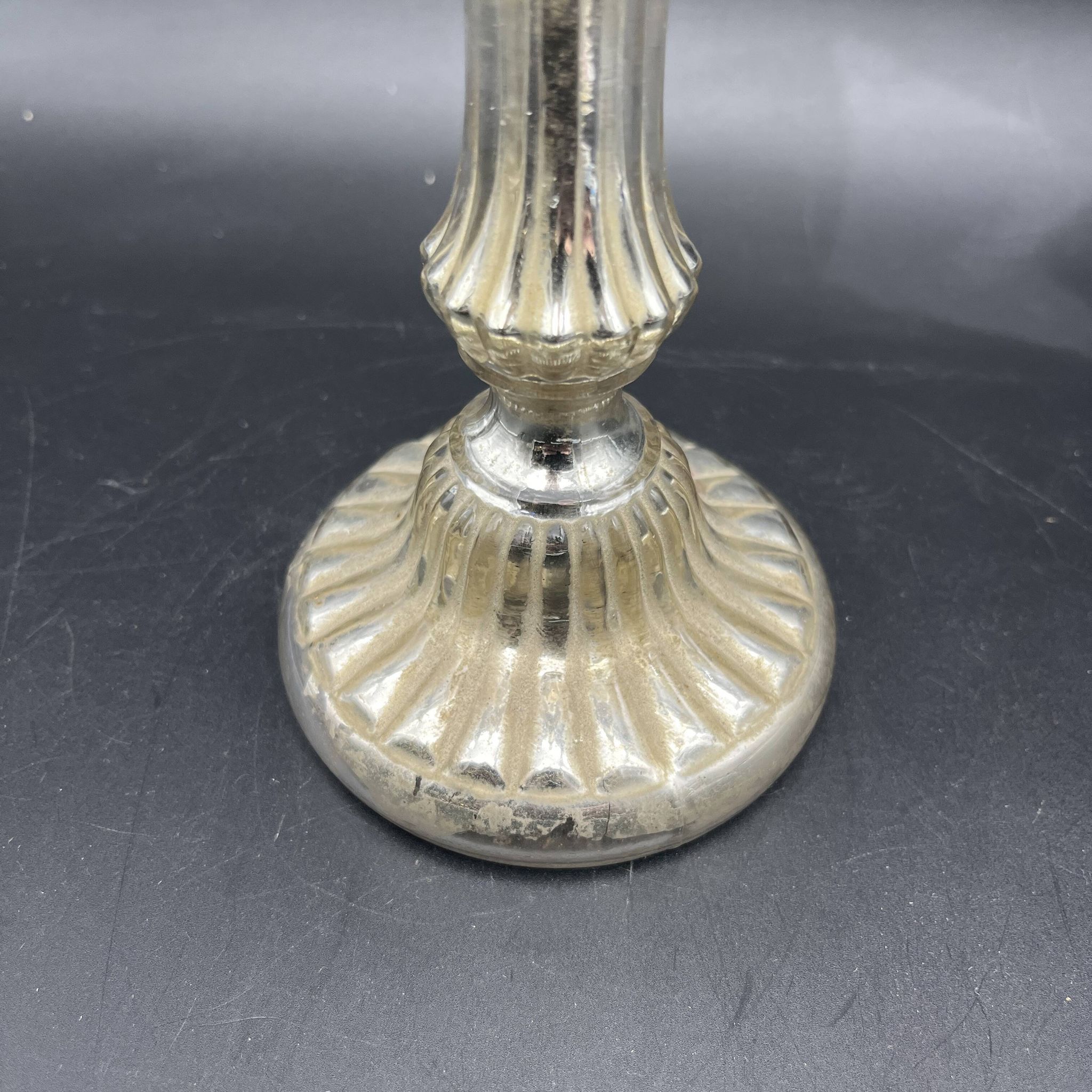 Bougeoir en verre eglomisé XIXe 19e