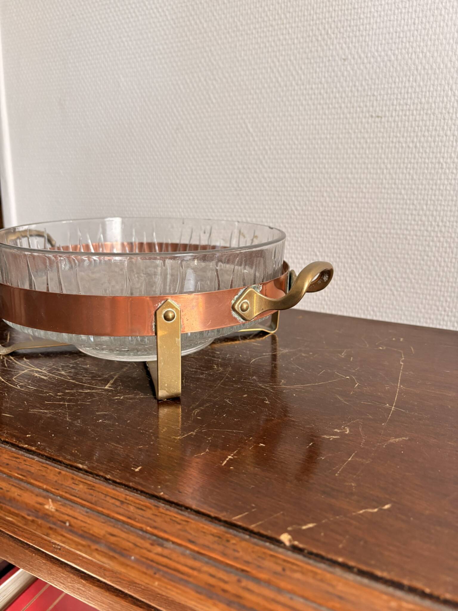 Vintage Mid Century Moulded Glass Vegetable Gratin Dish