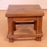 Table de chevet d’atelier en teck birman