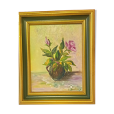 Floral oil painting signed