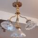 Chandelier in gilded bronze late 19th century around 1900 holophane glassware