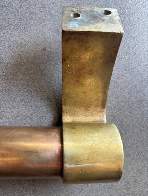 Commercial door handle in brass and bronze