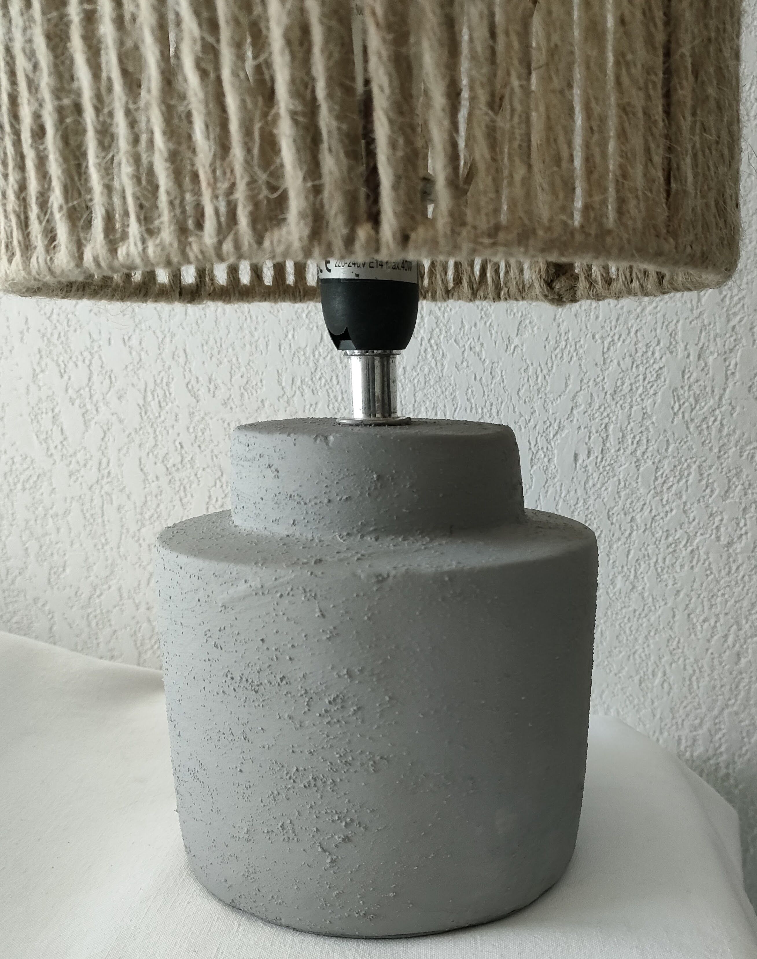 Concrete and hemp table lamp