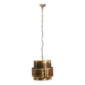 Lampe de plafond en laiton brutaliste, Danemark, années 60