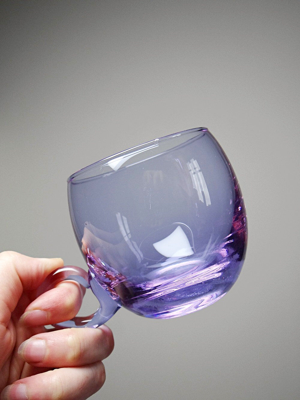 Service à sangria/punch vintage années 70 cristal Alexandrite "Bleikristall"