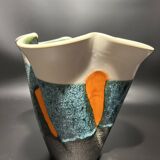 Vase en céramique émaillé signé Elchinger 1950
