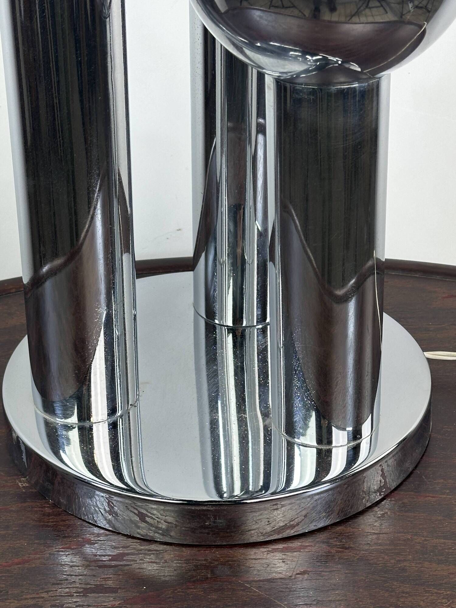 Vintage Space Age chrome table lamp 1970s