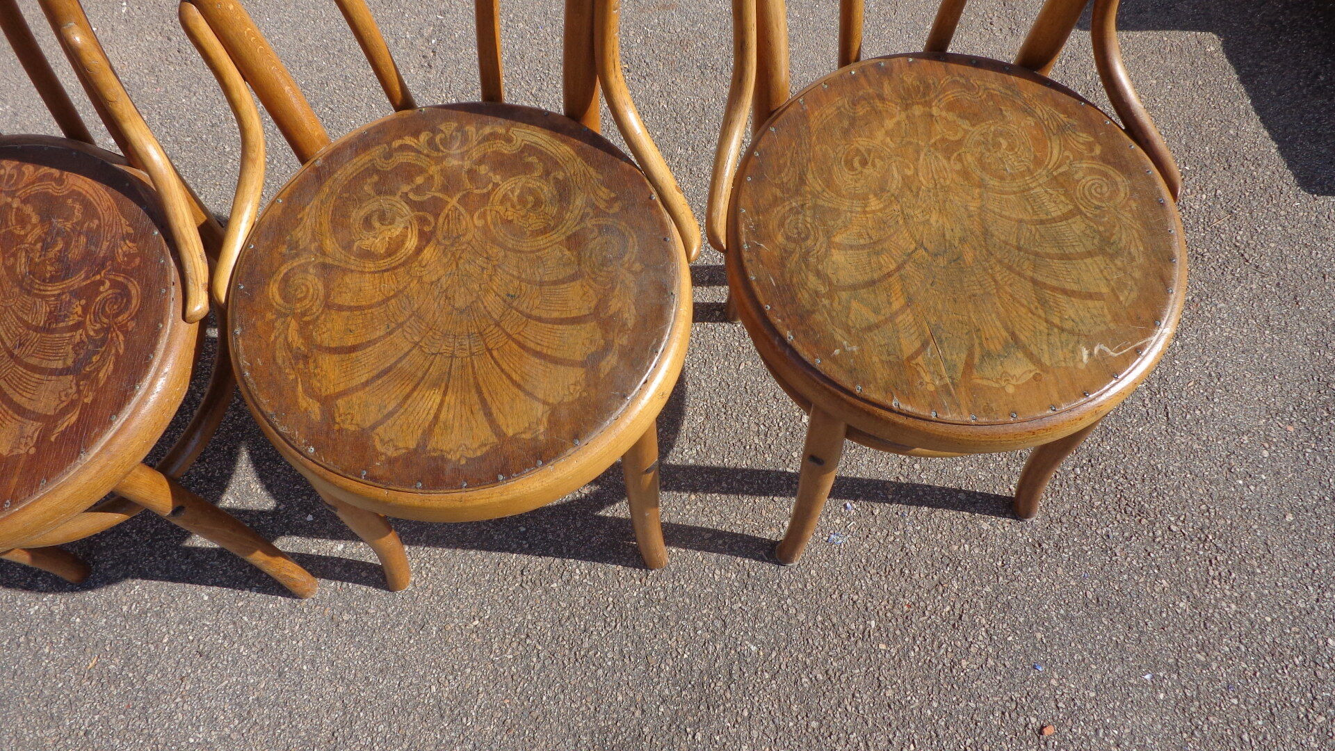 Set de 4 chaises luterma bois courbé