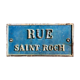 Street plate, embossed letters "rue Saint-Roch" in cast iron, 19th