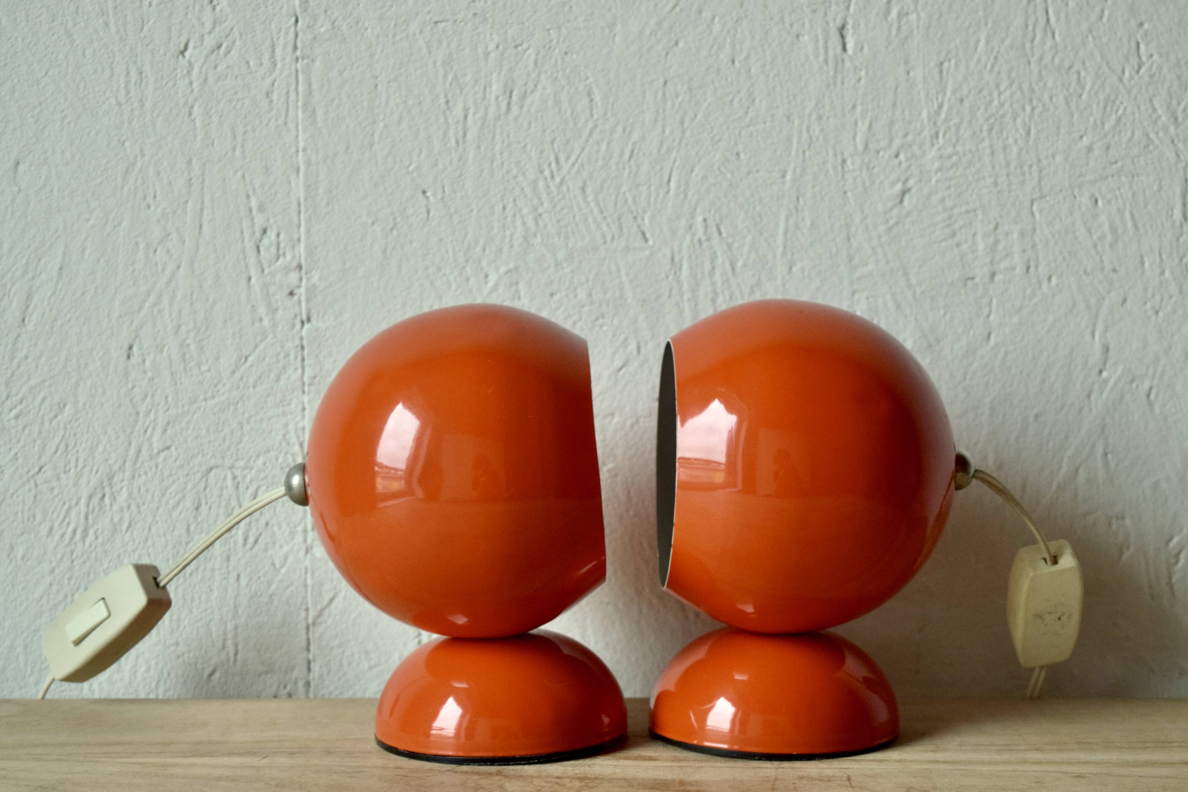 Pair of vintage falca lamps - ball lamps - space age design - made in italy