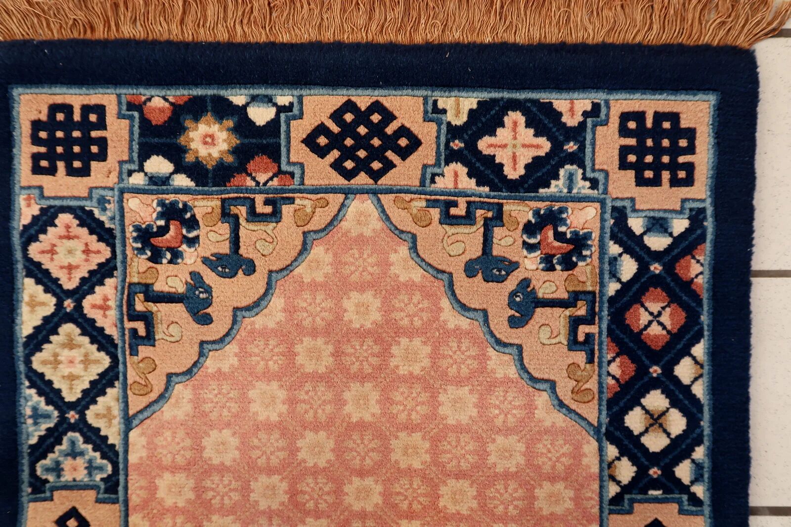 Antique 1930s Chinese Art Deco rug 64cm x 123cm - 1C1261