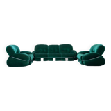 Living room, 2 armchairs and 3-seater sofa, OKAY model, Adriano Piazzesi, 1970