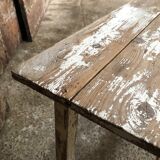 Table console patine blanche