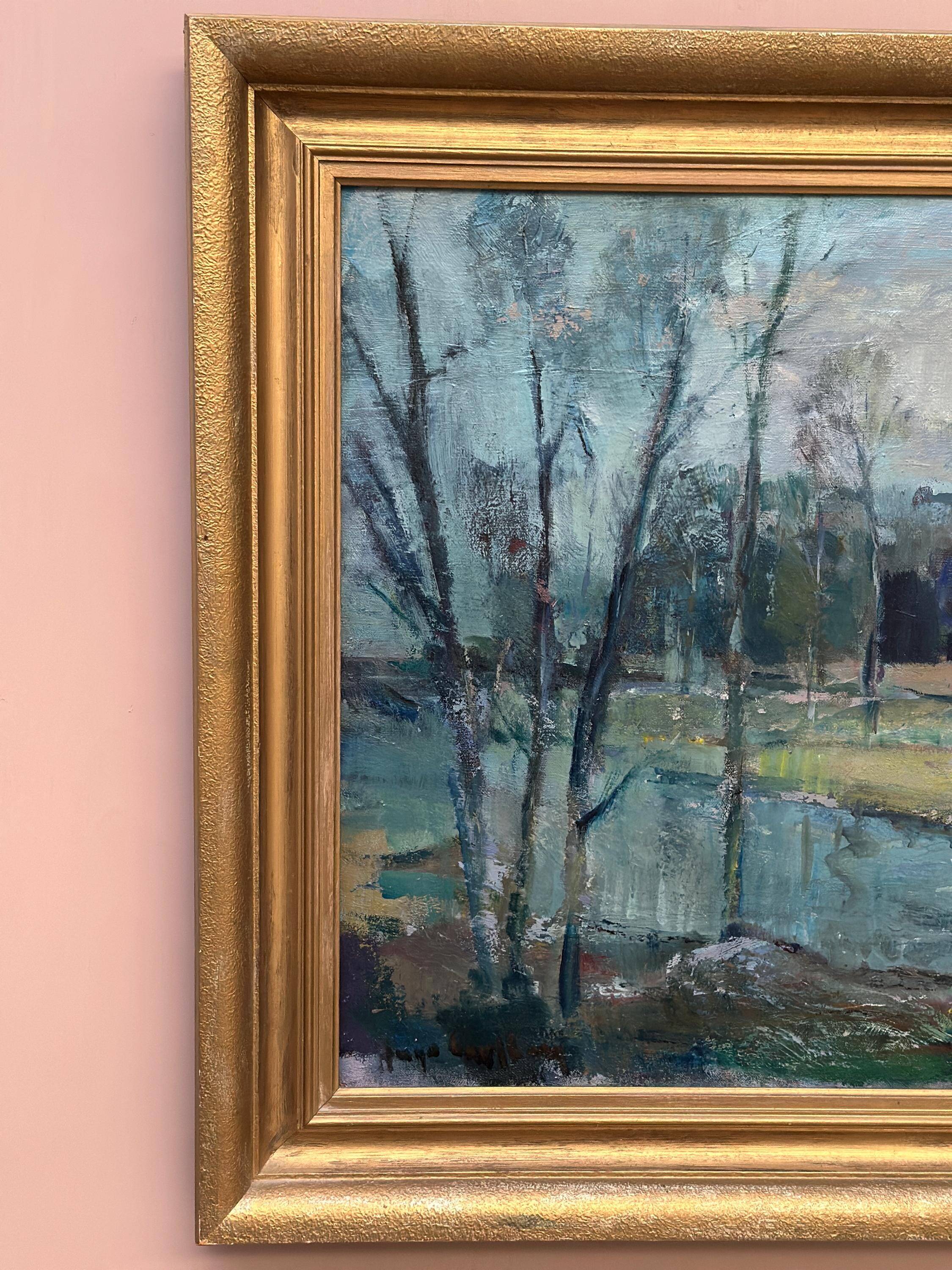 Swedish Oil on Canvas – “Obscured by Trees” by Hugo Carlberg