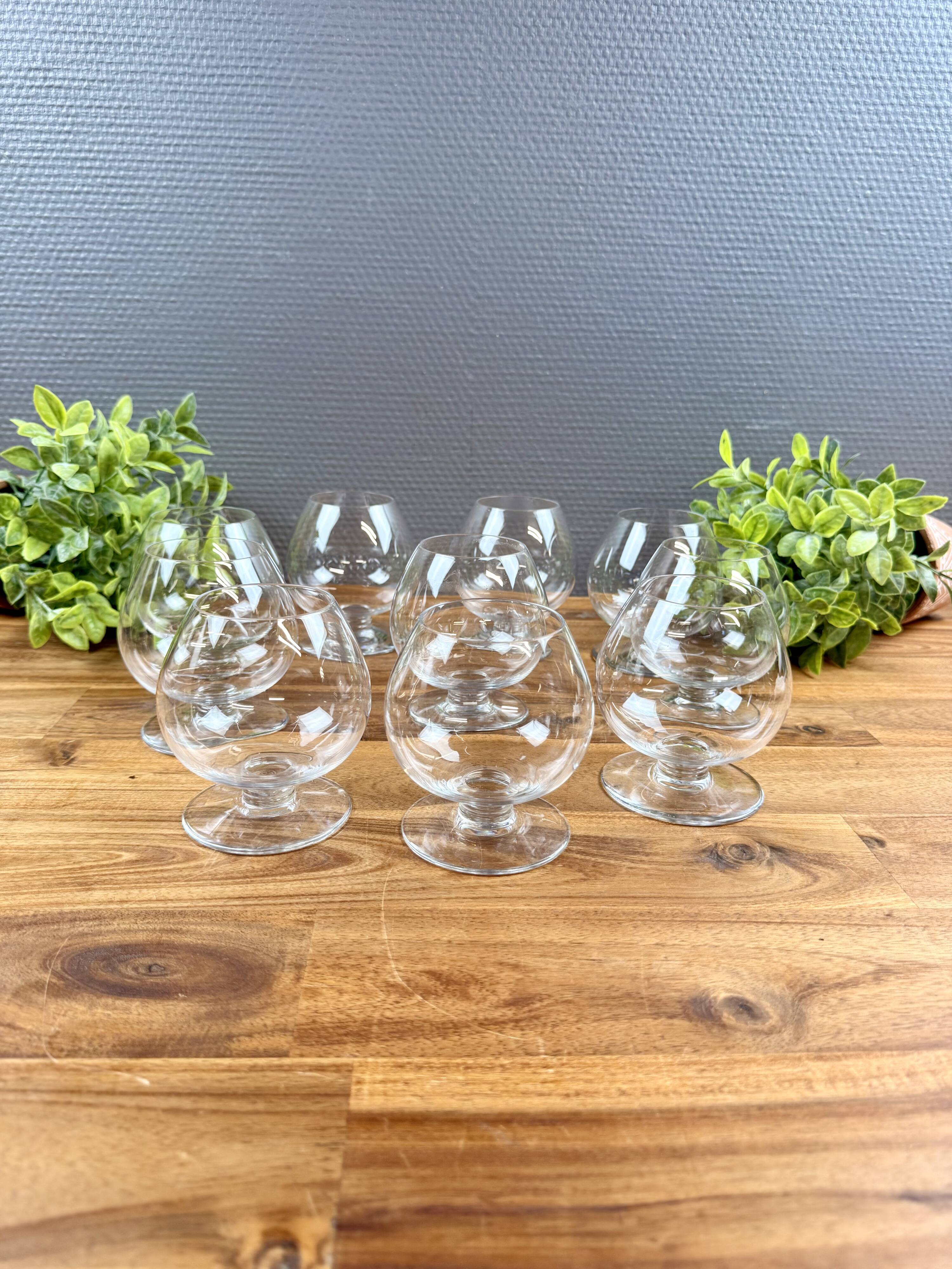 10 Baccarat crystal brandy glasses