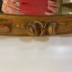 Miroir Art Nouveau ovale en bois peint et miroir biseauté